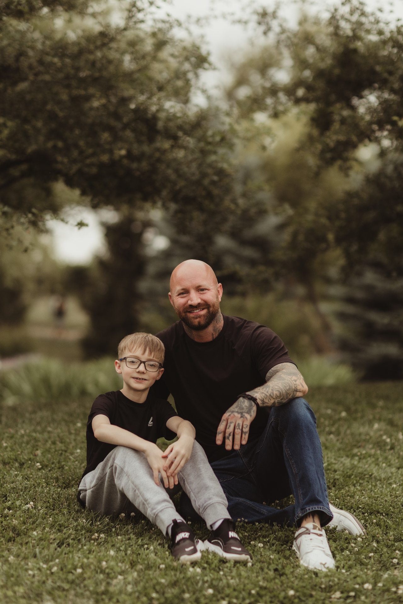 Michael and his son in the park